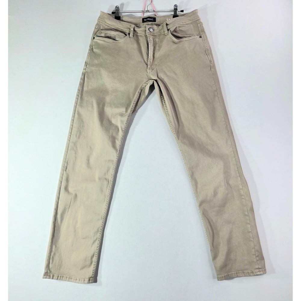 BlankNYC Wooster Slim Straight Leg Pants Tan Khaki Mens 34x30 STAINED